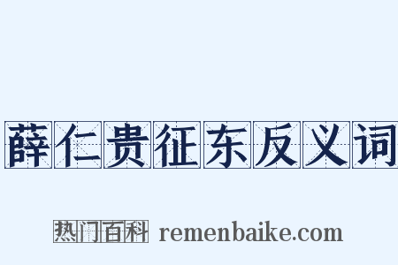 薛仁贵征东反义词是什么意思的图片